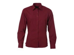 Damenbluse Poplin Langarm Inklusive Beflockung -Optimal Sportserien Geschäft Bluse bordo