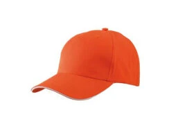5 Panel Sandwich Cap Zweifarbig (inklusive Stickerei Schon Ab 11,99€) -Optimal Sportserien Geschäft Cap orange weiss