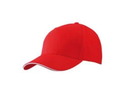 5 Panel Sandwich Cap Zweifarbig (inklusive Stickerei Schon Ab 11,99€) -Optimal Sportserien Geschäft Cap rot weiss