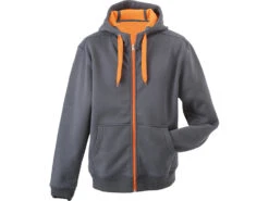 Doppelfleece „After Race“- Jacke In 7 Farben -Optimal Sportserien Geschäft Doppelfleecejacke grau orange