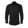 Herrenhemd Poplin Langarm Inklusive Stickerei -Optimal Sportserien Geschäft Hemd schwarz