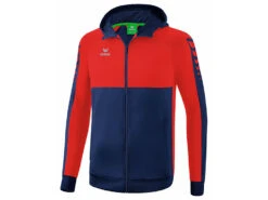 Erima Six Wings Trainingsjacke Mit Kapuze In 12 Tollen Farben -Optimal Sportserien Geschäft erima six wings jacke mit kapuze new navy red